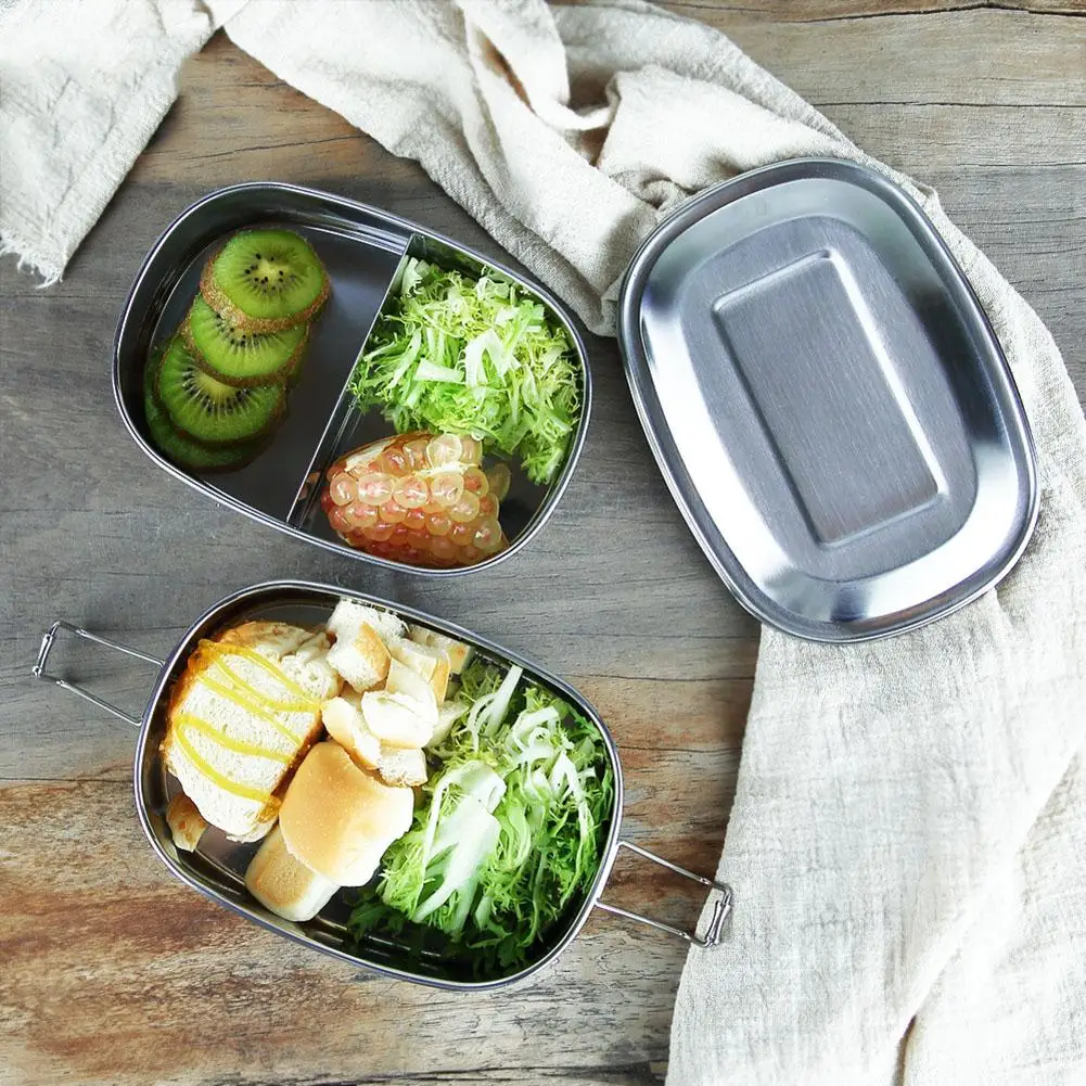 

500ml Double Layer Leakproof Stainless Steel Lunch Bento Box Food Container New