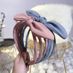 2019 модная Корейская жемчужина несколько полые повязка кроличьи уши для Для женщин бусины аксессуары для волос для девочек повязка на