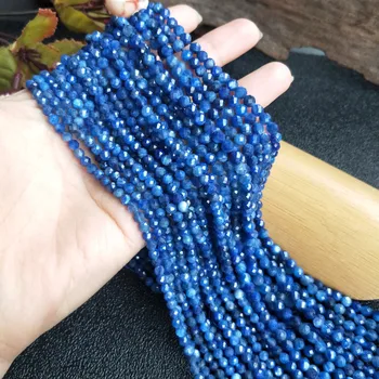 

AA Kyanite blue round 5mm 15" for DIY jewelry making loose beads FPPJ wholesale beads nature gem stone