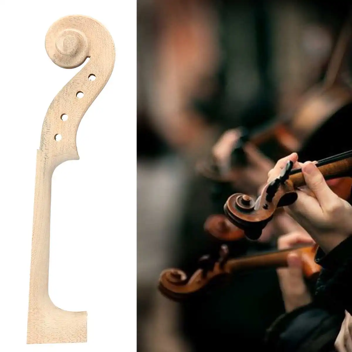 

Hand Carved Maple Wood Embossment Violin Neck Profession Violin Maker Assemble Tool Accessories For Luthier 4/4 Full Size Violin