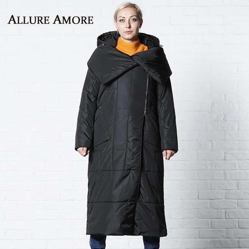

Winter Jackets Female Women's Parka Long Jacket Removable Hooded Woman Shawl Collar Coat Puffer Winter Coats Women AllureAmore