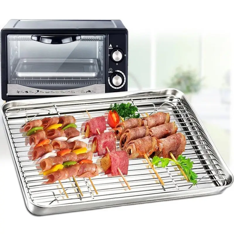 

Baking Tray With Removable Cooling Rack Set Stainless Steel Baking Pan Sheet Non Toxic , Used For Oven, Dishwasher Safe