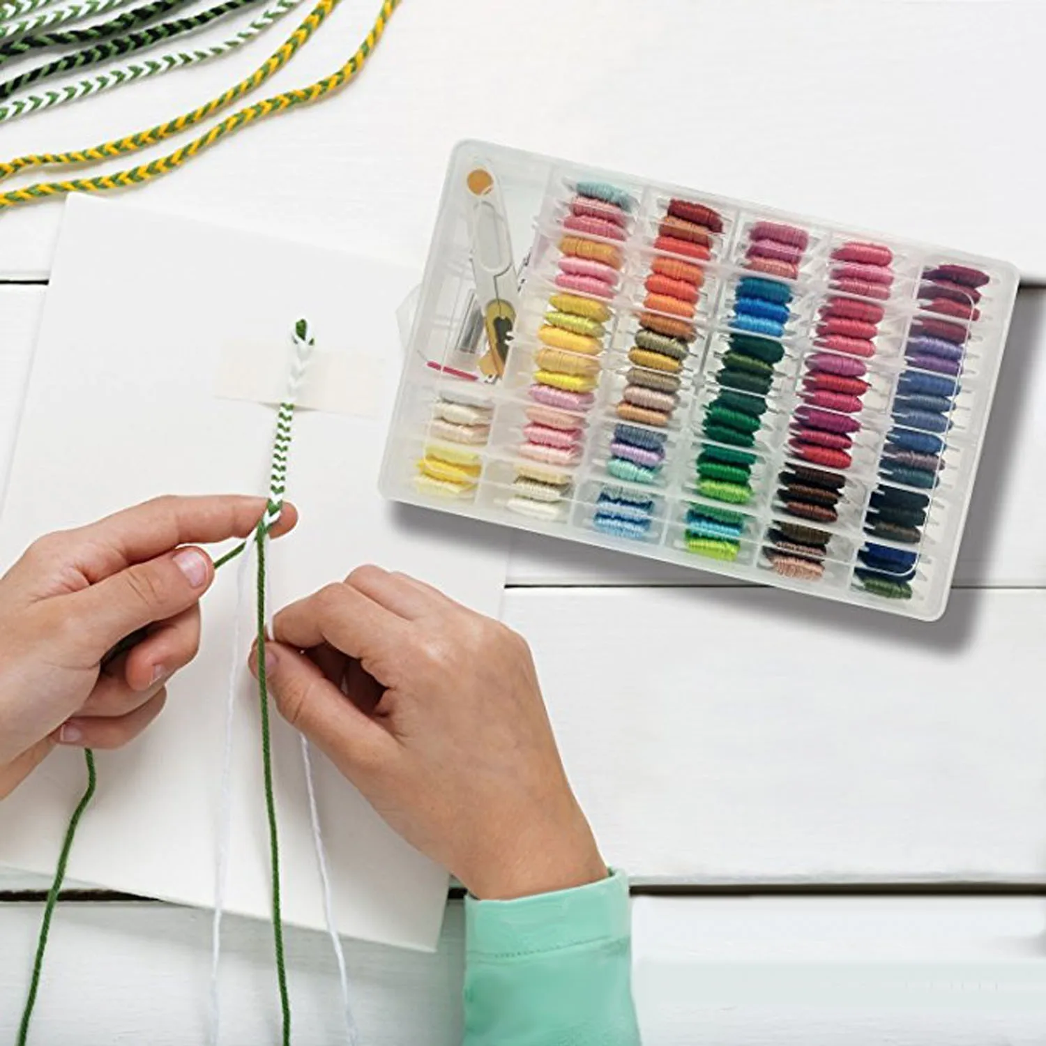 96 Colors Embroidery Floss Cross Stitch Thread Kit with Sewing Tools Accessories for DIY Handmade Art Crafts
