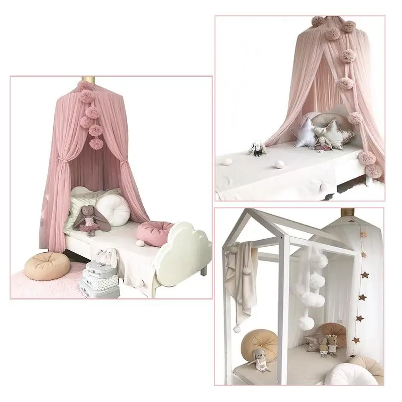 

Home Bed Mosquito Net Chiffon Bedroom Ball Hanging Tent Nets Shop Accessories Hair Ball Wall Hanging Decoration