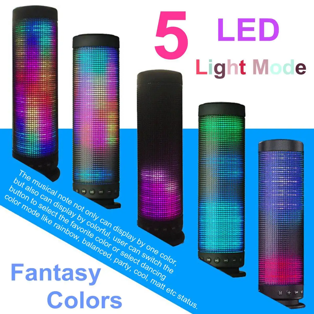 

Portable 3D Pulse 4.0 Wireless bluetooth Speaker LED lights Colorful Music TF Card 3.5mm Aux Handsfree Stereo Metal Speaker