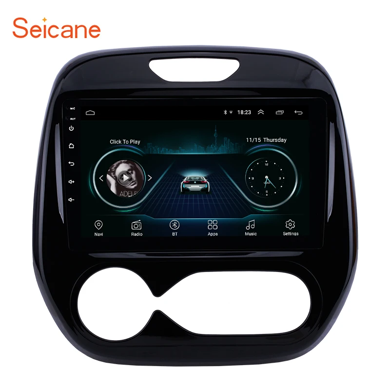 Perfect Seicane Android 8.1 For Renault Captur CLIO Samsung QM3 Manual A/C 2011-2016 autoradio 2din GPS 9 inch car multimedia player 1
