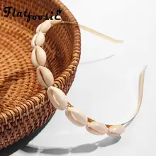 Flatfoosie-diademas de conchas de moda para mujer, aros para el pelo con cuentas para mujer, aros bohemios para el pelo para mujer, regalos de joyería