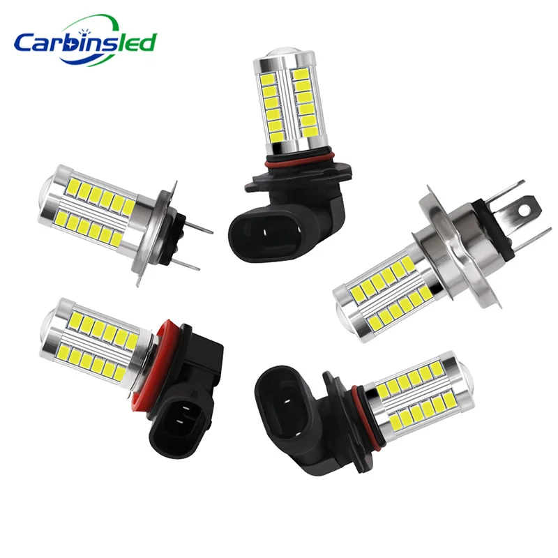 

CARBINS 2PCS H11 H8 H4 9005 9006 H7 LED Light Bulb 5630 33 SMD Fog Driving DRL Lamp Daytime Running Light Auto Reverse Car Led