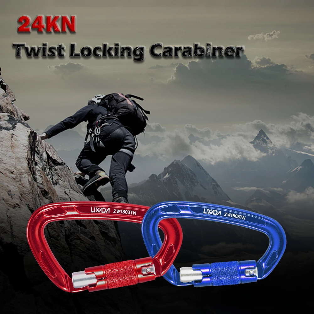 Lixada 24KN High Duty Screwgate Carabiner Twist Locking Carabiner