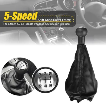

5 Speed Car Manual Gear Shift Knob Gaiter Boot Cover For Peugeot 206 306 307 308 3008 For Citroen C2 C4 Picasso