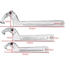 1pc ajustável gancho c tipo chave inglesa ferramenta porcas parafusos ferramenta de mão 19-51mm 32-76mm 51-120mm com escala
