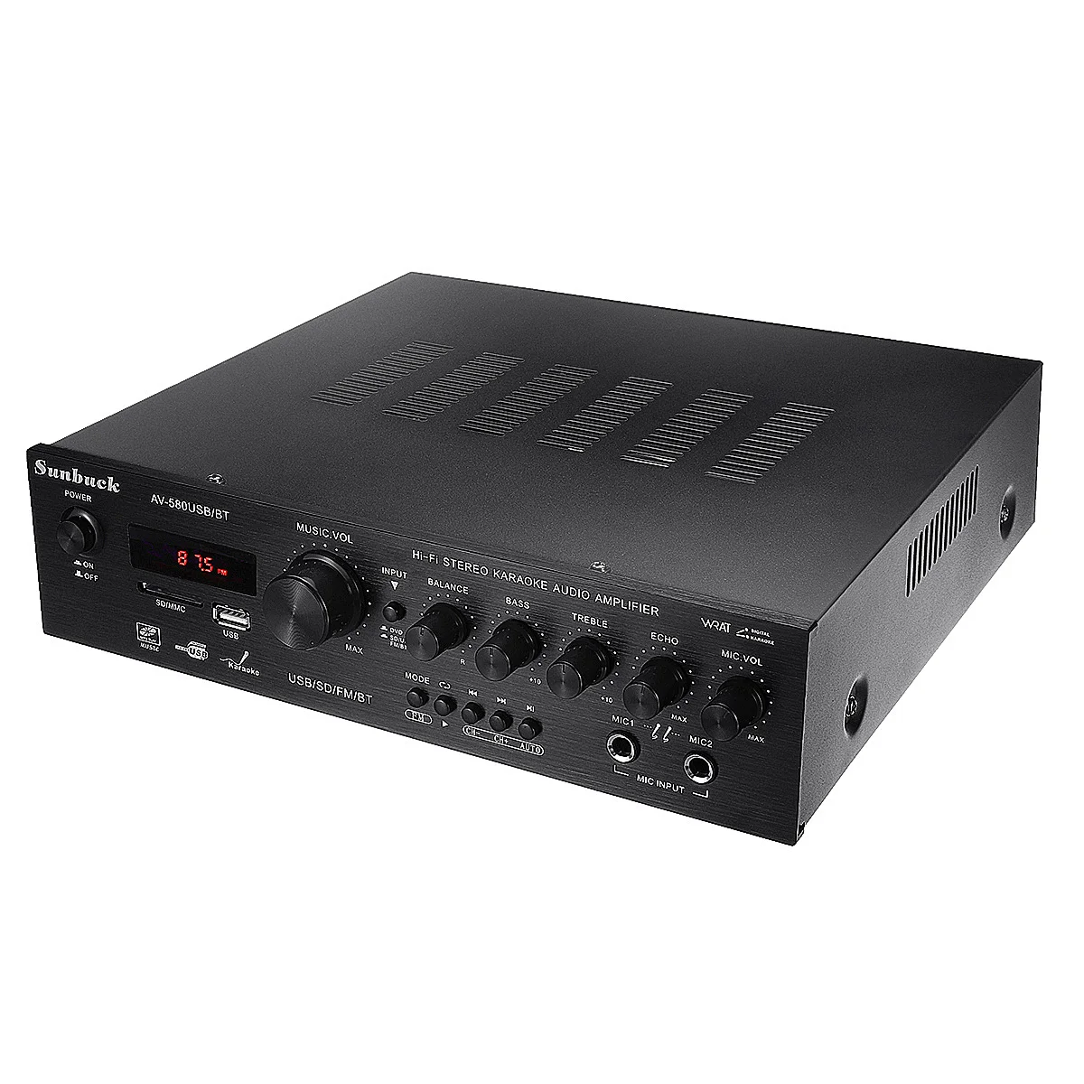 

bluetooth 2.0 Channel Real Audio Power HiFi Amplifier 326BT 12V/220V AV Amp Speaker with Remote Control for Car Home