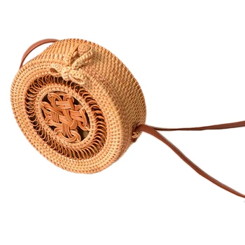 

Women Handmade Rattan Round Vintage Woven Storage Bag