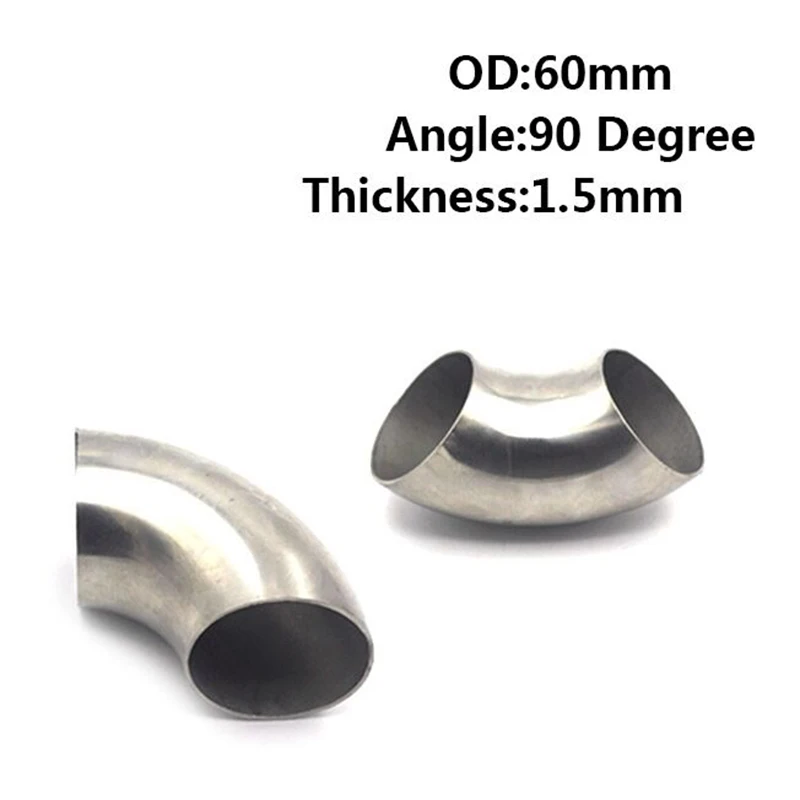 

60mm Replacement Stainless Steel Car 90° Bend Exhaust Pipe Tube Elbow Fitting
