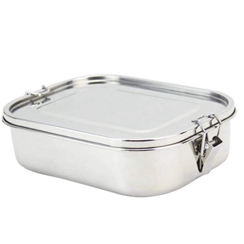 

304 Stainless Steel Preservation Lunch Box With Silicone Sealing Ring Leak-Proof Food Container Bento Box Large-Capacity Squar