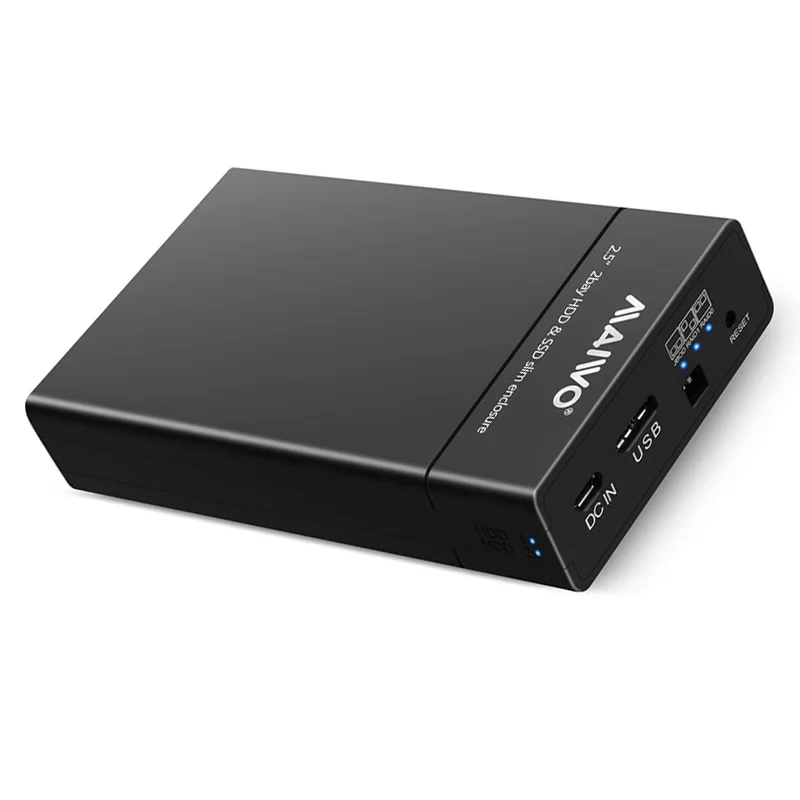 

MAIWO Fast Speed 2 Bay USB3.0 HDD Enclosure Dual 2.5 Inch Hard Disk Drive Raid Enclosure Storage RAID0 RAID1 JBOD WIN8 Win10 M