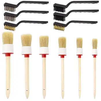 

Detailing Brush Set, 12 Packs Master Detailing Brush for Cleaning Wheels, Air Vent, Engines, Interior, Exterior, Trim, Leather