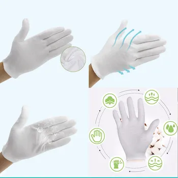

Trendy White Cotton Formal solid casual Tuxedo Gloves Guard Honor cotton Parade Santa Inspection New one pieces