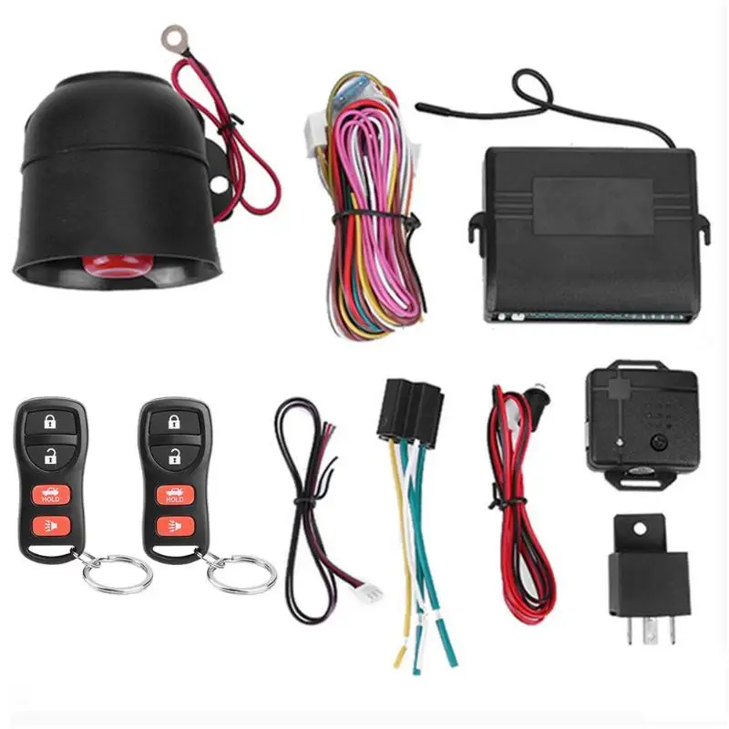 

Universal One-Way 12V Car Alarm Vehicle System Anti Theft Burglar Protection Security System Keyless Entry Siren 2Remote Control