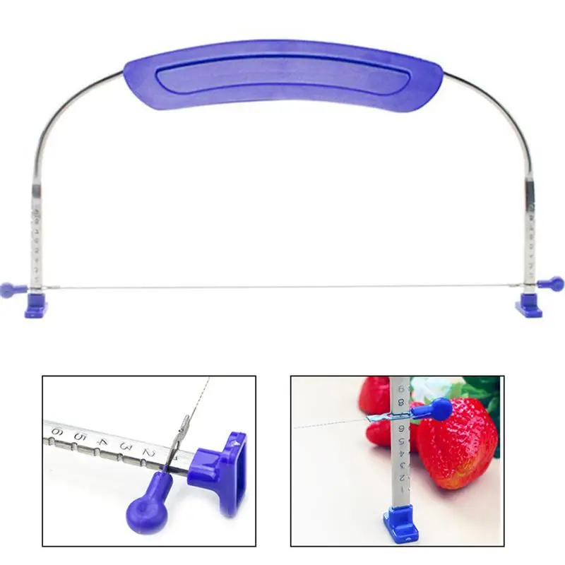 Adjustable Heights Stainless Steel Wire Bread Cake Cutter Pizza Dough Slicers Bakeware Leveler Cake Knife Kitchen Accessories