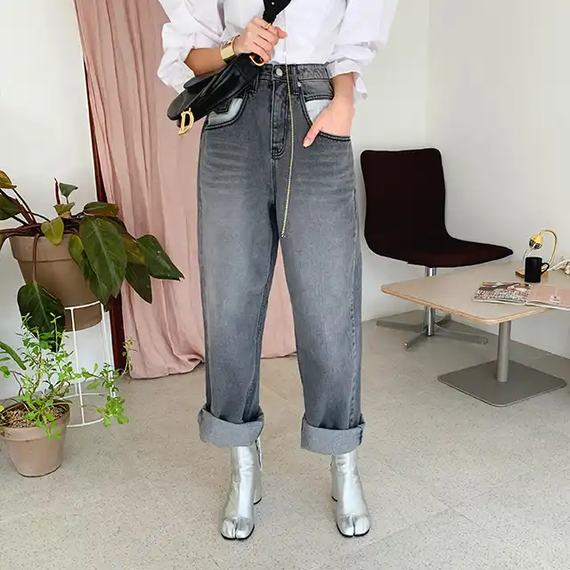 dark grey boyfriend jeans