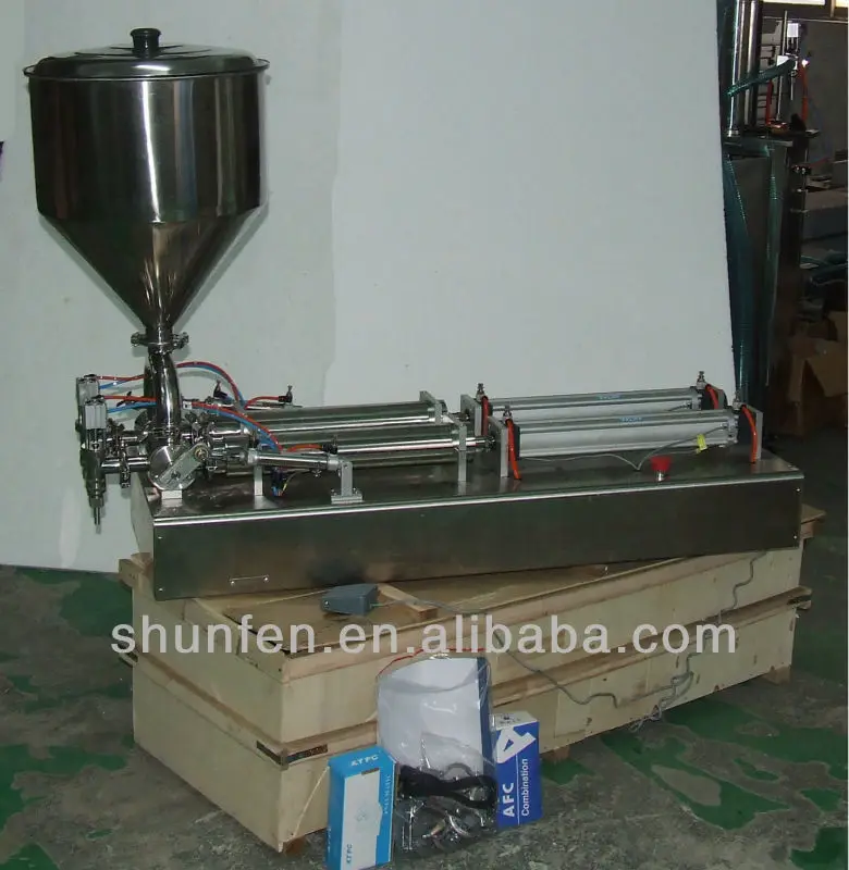 

(Free Shipping) Pneumatic double-head Paste Filling Machine (100-1500m) (two-head filler for cream, jam , sauce, grease)