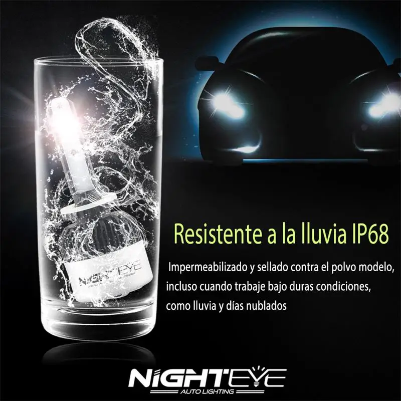 NIGHTEYE h1 led coche bombilla h7 led luces led para Авто фронтальный H3 H4 H11 H8 H9 9005 9006 HB4 hb3 led para cabeza 12v авто