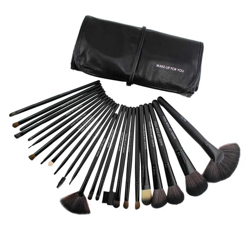 

Ovonni 24 Pcs Makeup Brush Set Tools Professional Make-Up Toiletry Kit Wool Make Up Brush Set Case Maquiagem Soft Synthetic Hair