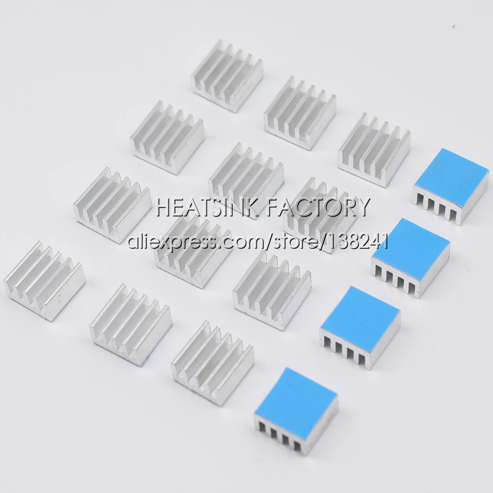 Dissipador de Calor de Fábrica 50 Peças de Alumínio 8.8x8.8x5 mm Chip Cooler com Fita Térmica Dupla Face Adesiva para ic Impressora 3d A4988 - Imagem 5