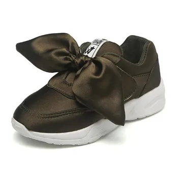 

New Children Shoes Girls Big Bowknot Sneakers Princess Shoes Baby Student Casual Breathable Toddler Kids Sports Flats 02B