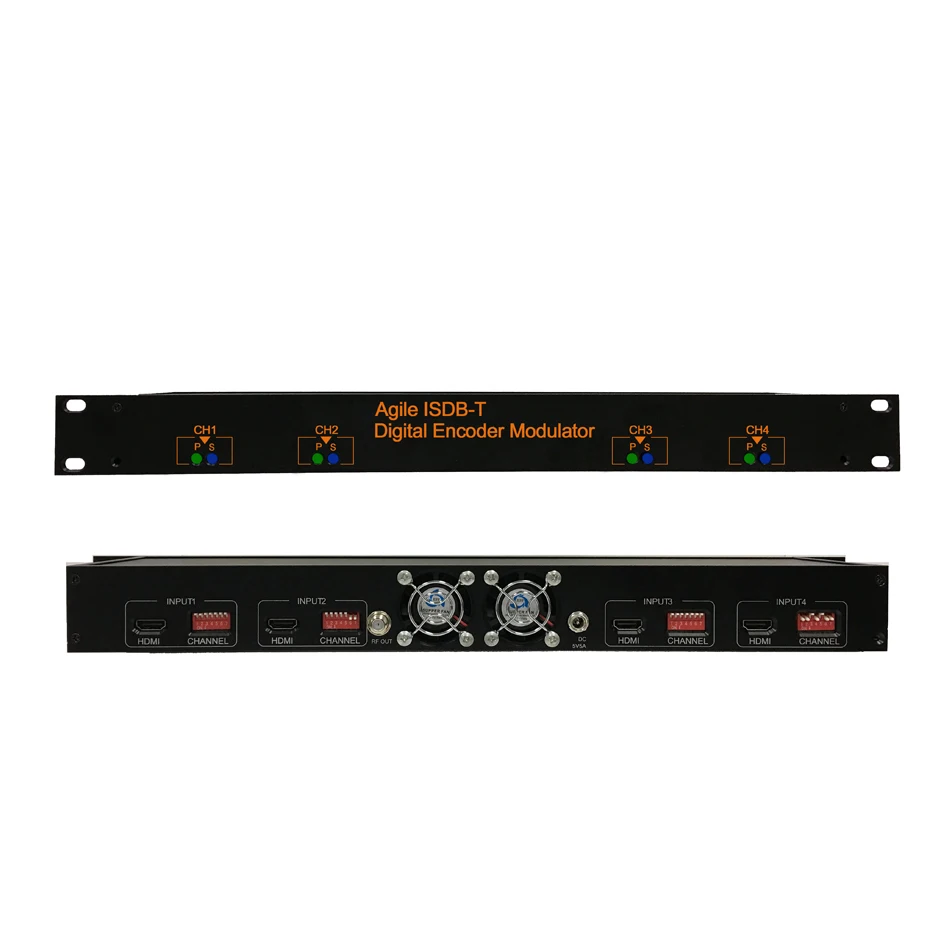 ISDB T модулятор 1U стойка 4 канала 1080P HDMI к цифровому Кодировщику расширения по