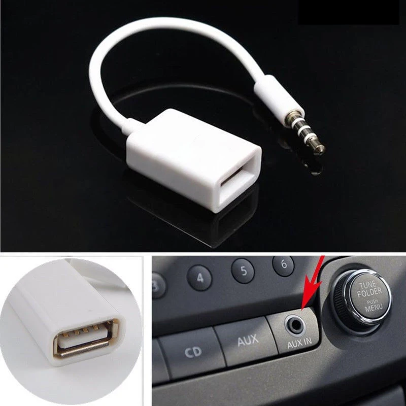 14 5 см белый Автомобильный MP3 3 мм Мужской аудиоразъем AUX к USB 2 0 Женский кабель Шнур
