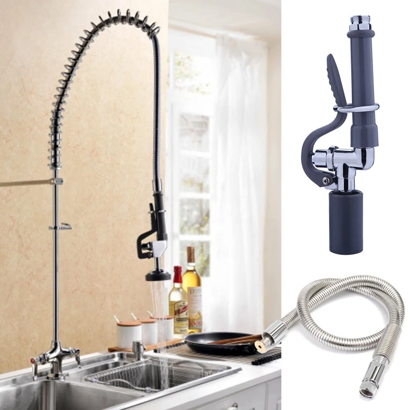  Commercial Kitchen Prerinse Faucet Tap Spray Head Sprayer With Flexible Hose - 33005026953