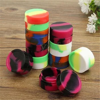 

10PCS 3/5/7/22ML Silicone Containers Colorful Round Nonstick Jar Dab Storage