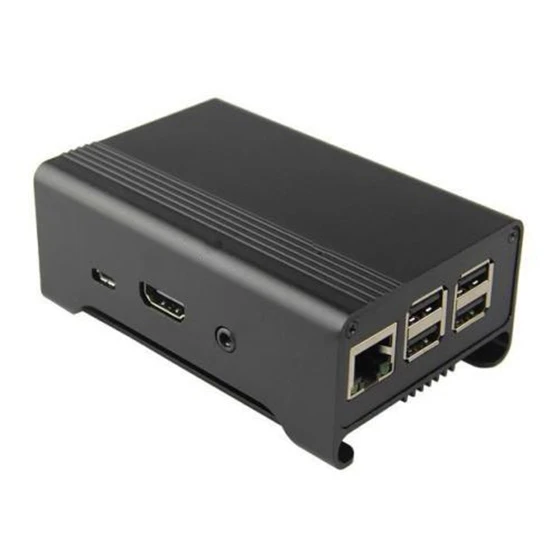 

Black Aluminum Alloy Case Shell Enclosure Box w/ Cooling Fan for Raspberry Pi Model B+