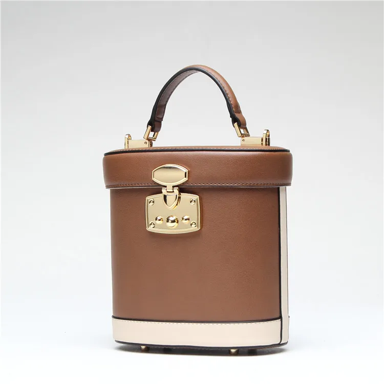 

TOPEST Genuine Woman Ma'am Design Chest Hand Leather Shoulder Bucket Satchel Package