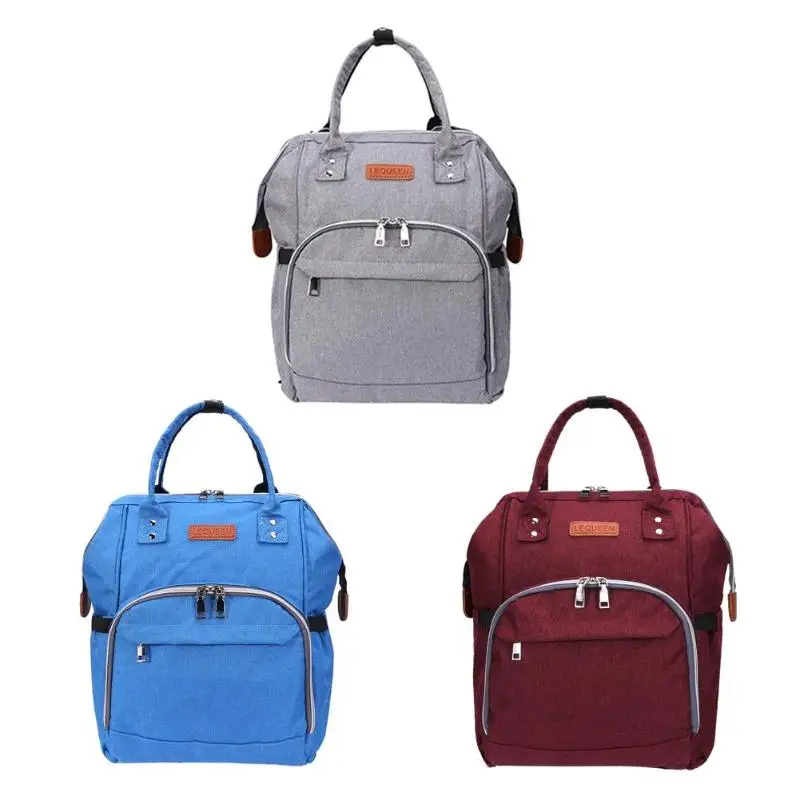 

Diaper Bag Pure Color Men's Mummy Baby Care Nappy Bag 39CM Large Capacity Waterproof Business Backpack Travel Bag