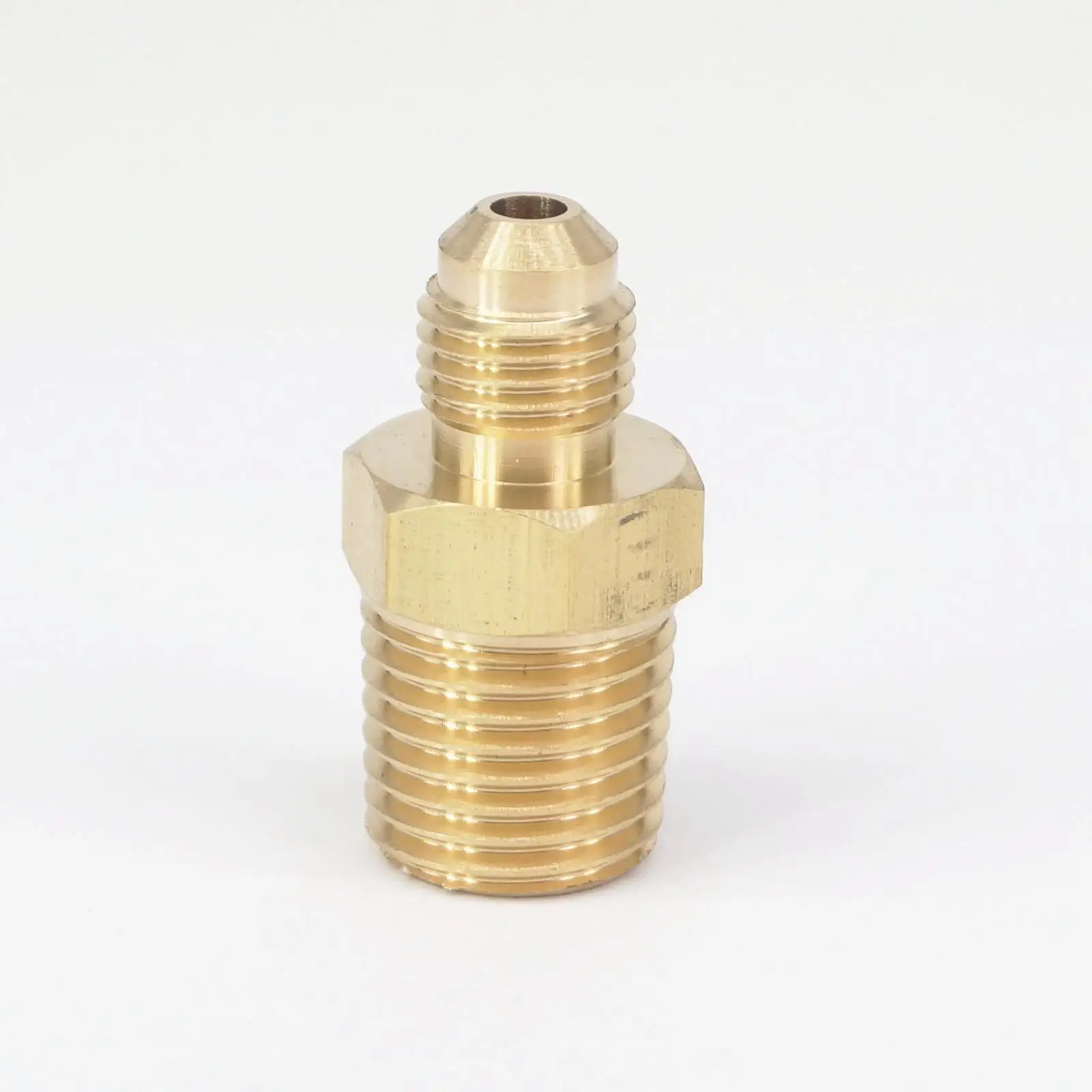 

SAE Thread 3/8"-24 UNF Fit Tube OD 3/16" - 1/4" NPT Male Brass SAE 45 Degree Pipe Fitting Adapters 1000PSI