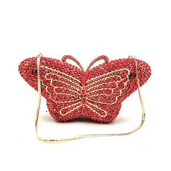 

Luxury women evening party bag bridal wedding purses diamonds accessories elegant beautiful animal butterfly crystal bag purses