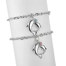 Лидер продаж изготовленный на заказ Прекрасный Браслет-Дельфин набор 2 шт./компл. для Для женщин Мода модные Браслеты ювелирные изделия для девочек прекрасные подарки на день рождения