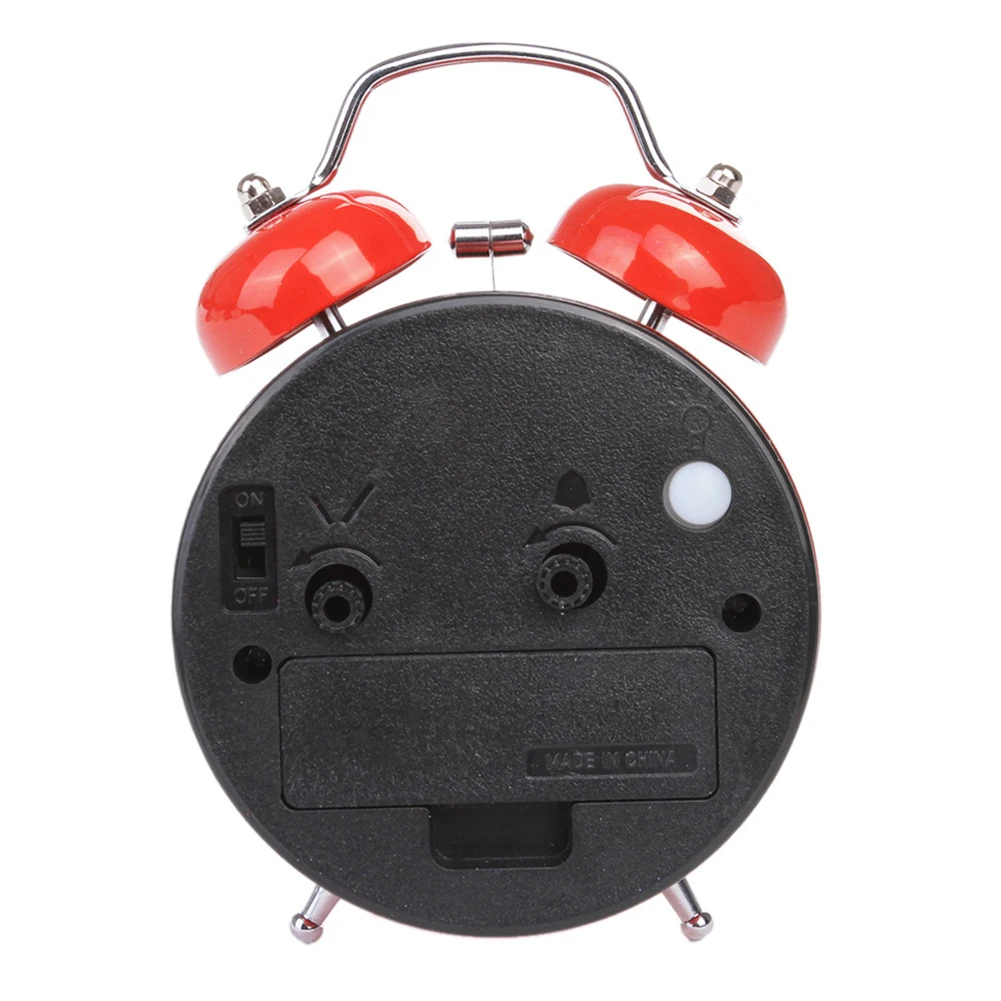  Mini Household Vintage Retro Alarm Clock Round Number Dual Bell Loud Desk Table Alarm Clock Office 