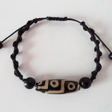 Высококачественный черный и белый цвет 10 мм* 30 мм камень ручной работы браслет для мужчин и женщин бижутерия Амулет браслет