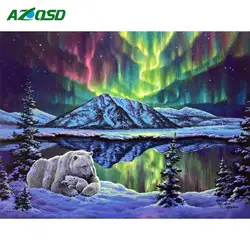 AZQSD Diamond Painting Animal Full Square Diamond Mosaic Picture Of Rhinestones Home Decoration Diamond Polar Bear Pattern
