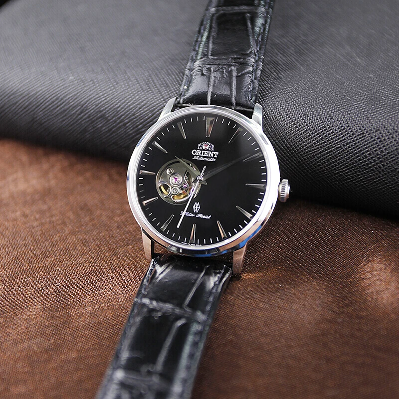 Автоматические Мужские часы с кожаным ремешком, сделанные в Японии, модные деловые водонепроницаемые мужские наручные часы