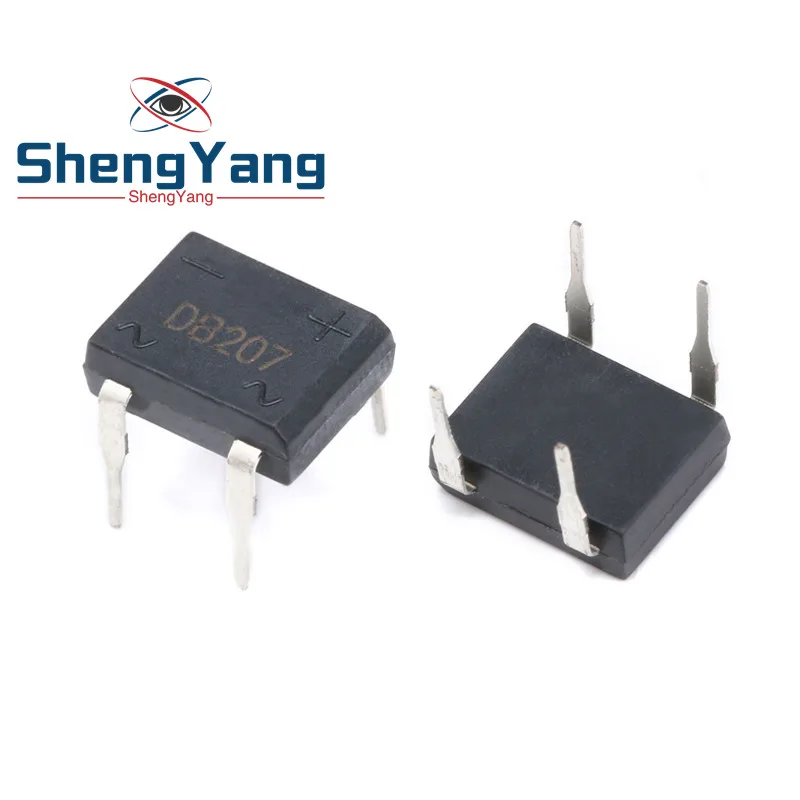 

10pcs/lot diode bridge retifica DB207 DIP-4 DB207S DIP4 2A 1000V power diode rectifier 1000v electronic components