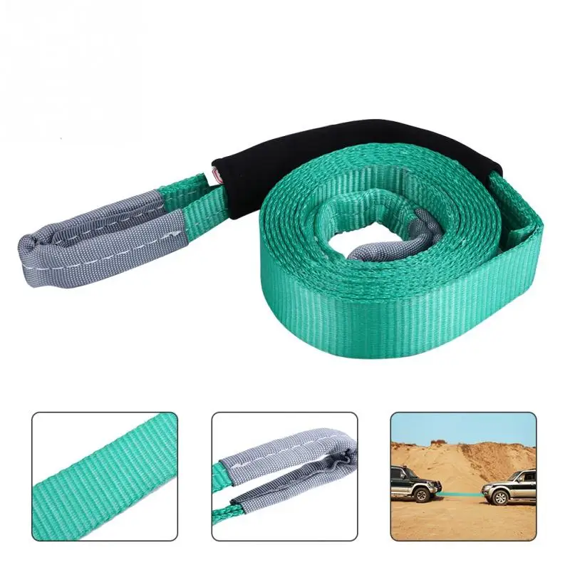 حبل قطر 5 m/16ft 5 طن سيارة حبل قطر حزام سحب الكابل مع خطاف الطوارئ الثقيلة سحب مقطورة عالية قوة البوليستر