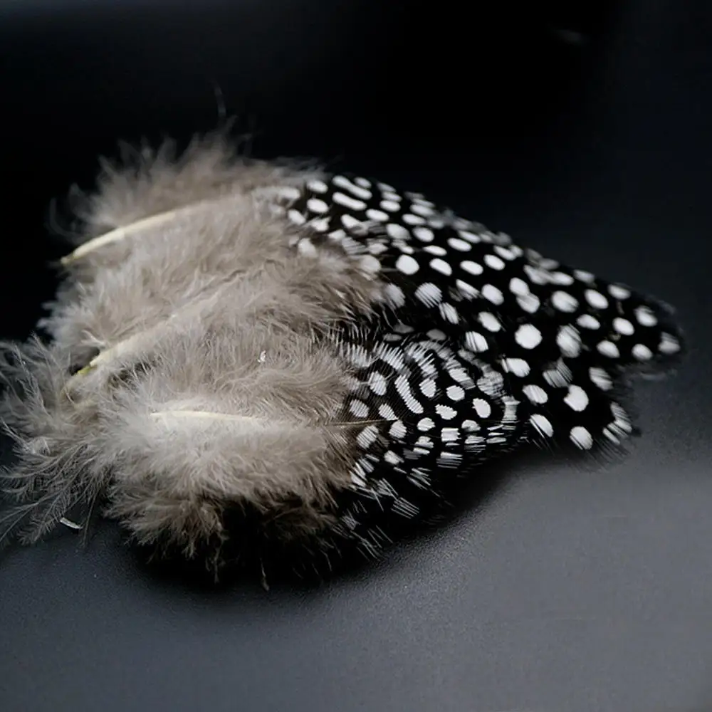 

100pcs Spotted Guinea Fowl Feather DIY Jewelry Crafts DIY Bags Clothes Feather Accessories Handmade Decorations