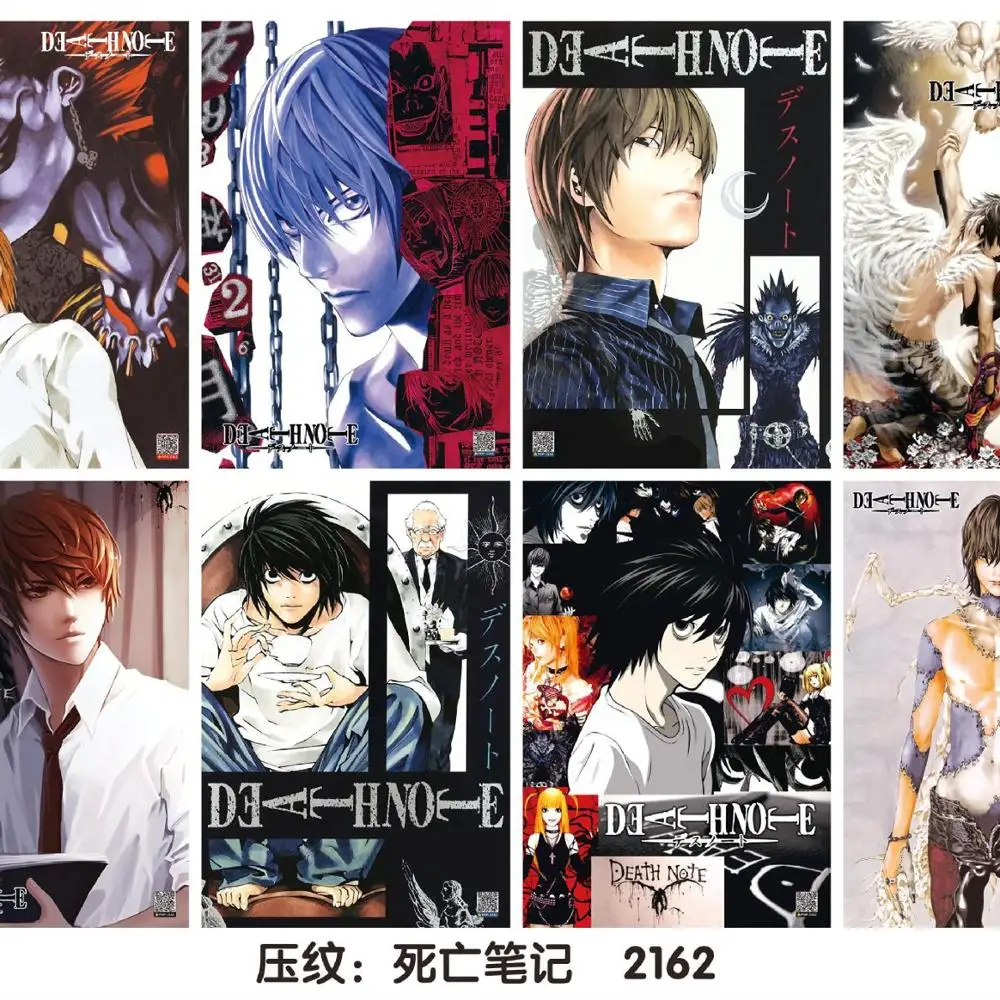 8 шт./компл. аниме Death Note тисненый постер фигурка Король смерти наклейка для