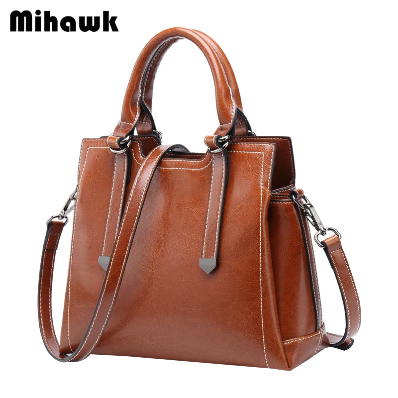 

Mihawk Leather Handbags Big Women's Bag High Quality Casual Female Makeup Organizer Messenger Pouch Female Shoulder Tote Stuff