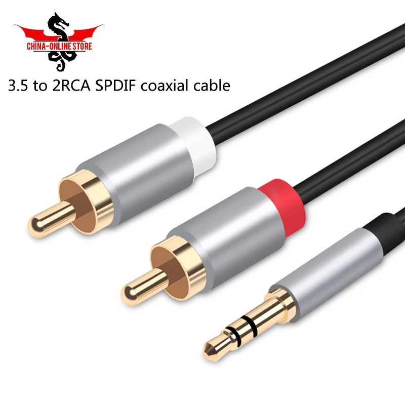Aux RCA кабель 3 5 Jack 2 до мм SPDIF ВСПОМОГАТЕЛЬНЫЙ аудио-видео 2RCA HiFi дополнительный
